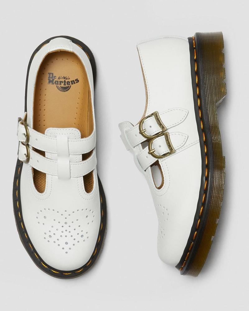 Women's Dr Martens 8065 Smooth Leather Mary Jane Shoes White | AU 333KOR